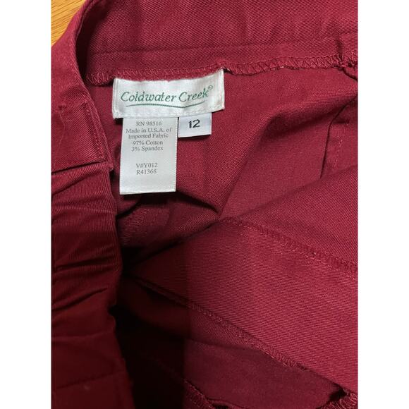 Coldwater Creek elastic back waist maroon chinos 12 97cotton3spandex High rise - Picture 5 of 5